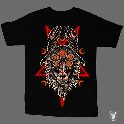 Available artwork band merch clothing design dark art dark artist dark illustration goat horror art horror design illustration macabre merch design satan satanic sebrodbrick symbolism t shirt design