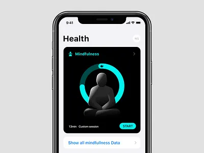 Mindfulness module apple health illustration meditation mindfulness product design timer zen