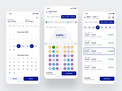 Flight Booking App - iOS App Design app app ui calendar flight flight app flight booking flight search flights interface ios mobile mobile app mobile app design mobile design mobile ui reservation segmented control ui uidesign uiux