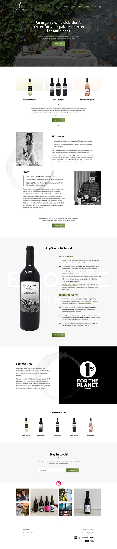 Evolve Wine Concept branding concept design shopify ui ux web web design website website design