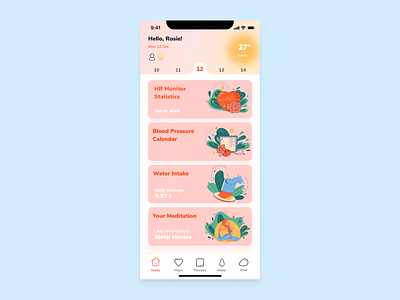 Health monitor app exploration app design health app health monitor health monitoring health tracking interface design mobile design ui design
