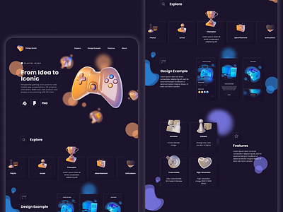 3D Gaming Icon Design Example 3d graphic design illustration ui web design