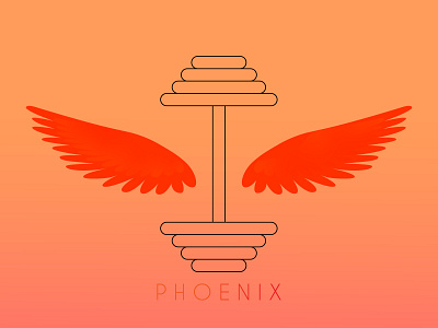 Phoenix, dumbell design bird branding branding design design dumbell illustration illustrator logo logotype mark phoenix phoenix logo typography vector vector illustration web wings