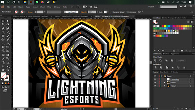 Lightning esport mascot logo design branding design electric esport game design mascot logo storm zeus