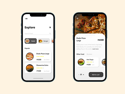 A food hub where you can order fastfood online app design icon ui