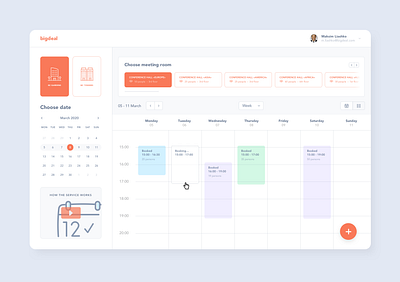 UI / UX meeting room booking service flat ux