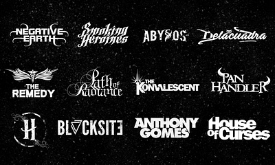 Band Logo : 6 logos from 2015-2021 band band logo branding design dj heavy metal illustration logo logo design metal music rock vector