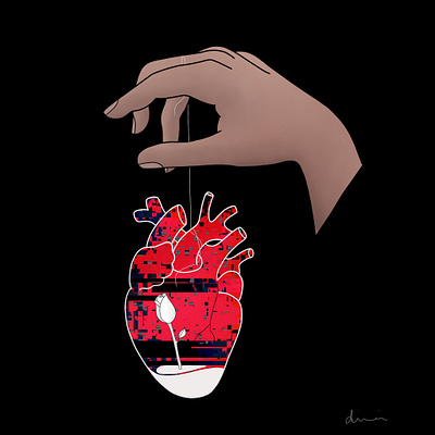 Tinyheart art design flower hand heart rose