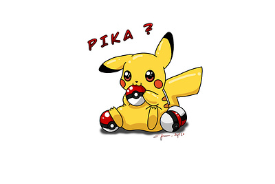 Pikapikachu animal art design game logo pika pikachu pokeball pokemon realistic