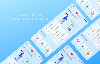 Daily UI 041 workout tracker app design daily ui 041 dailyui fitness app fitness tracker light ui workout tracker