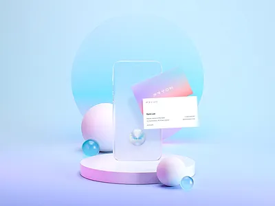 Pryon branding by milkinside 3d brand brand design brand identity branding business card colors design glass illustration illustrator iphone iphonex minimal typography web
