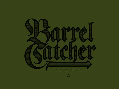 Custom Type Tee Design / Barrel Catcher anchor apparel baseball custom custom lettering custom type design greenville lettering lettermark lettertype nautical sports tee tshirt type vintage