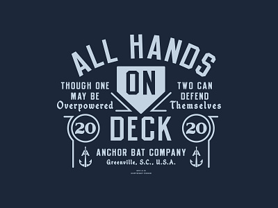 Tee Design / All Hands On Deck anchor apparel artisan athlete ball baseball bat branding clean company design font identity lockup mlb sports tee tshirt type vintage