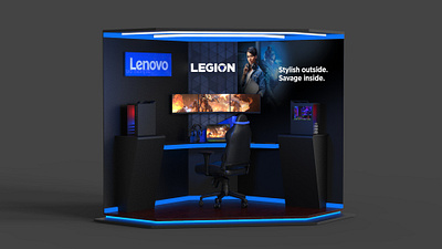 Lenovo Legion Gaming Area 3dsmax alexi mathew kiosk