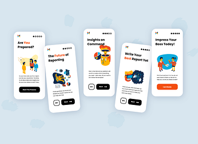 Marketing Reports Concept - UI Challenge adobe xd app concept design illustration marketing mobile onboarding flow ui ux ui ux design