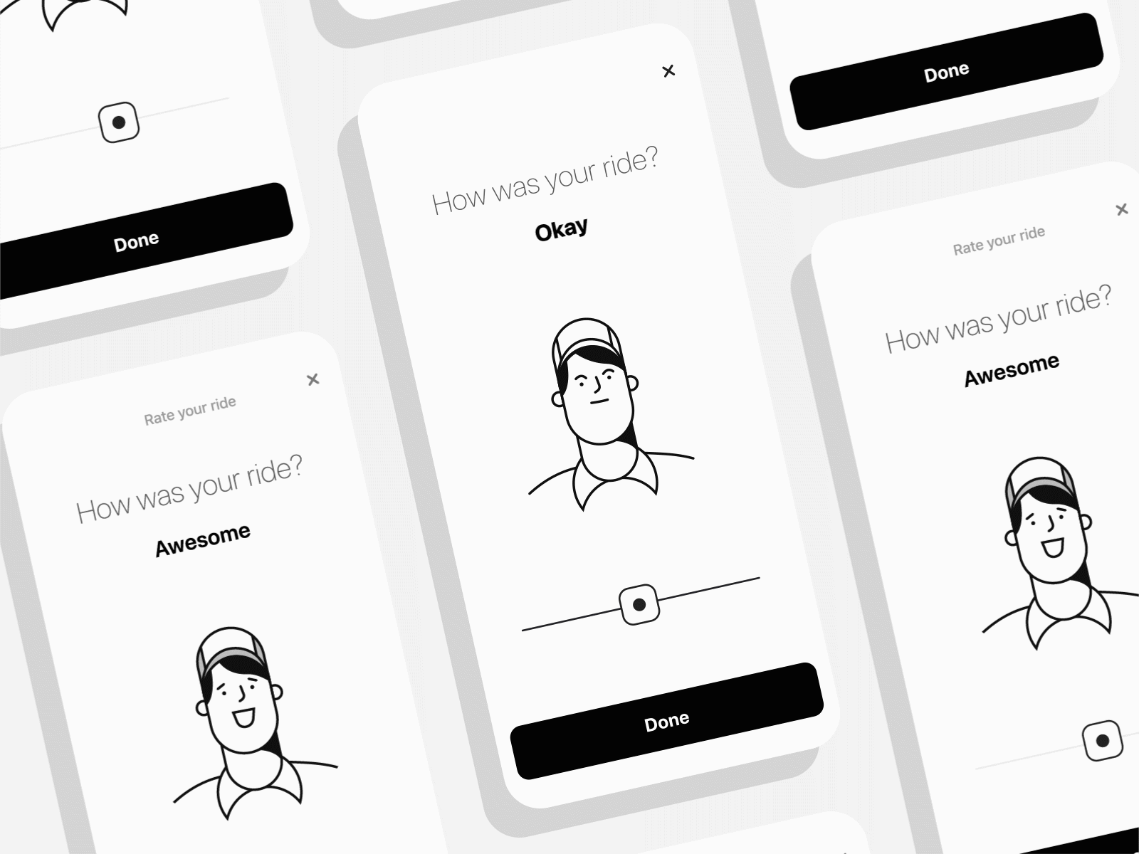 Rate Your Ride - Motion Graphics animation character character animation expression flat illustration illustration latest trend lineart minimal motion motion graphics product illustration rating ui vector