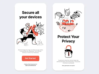 Doodle illustrations App UI app candy doodle getillustrations hand drawn illustration landing outline page builder page layout privacy screen security security app