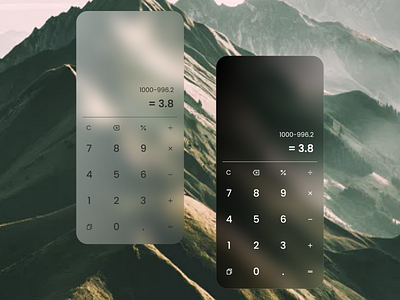 Glassmorphism calculator calculator ui glass glassmorphism matte