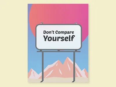 Don't Compare Yourself artwork cyberpunk design digital art digital illustration dribbble best shot dribbbleweeklywarmup flat illustration illustrator minimal vaporwave vector