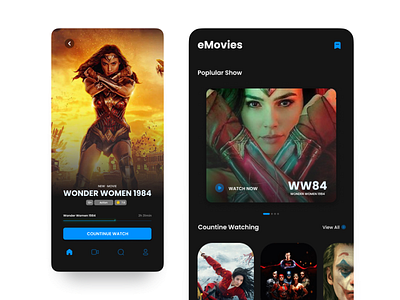 eMovies app apps design mobile app mobile apps mobile design mobile ui movie movies movies app ui uiux ux