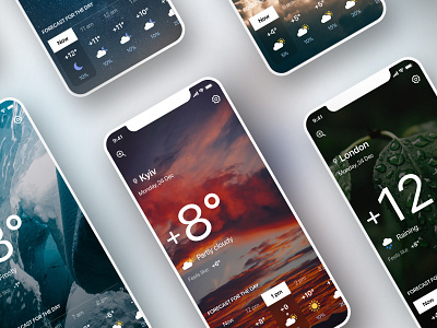 Weather app app clean concept dark mode dark theme design ios mobile app design rain sun ui ux weather weather app weather forecast weather icon