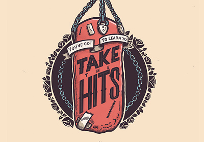 Learn To Take Hits boxing chains design illustration procreate punch punch bag shetland tattooos tattoos