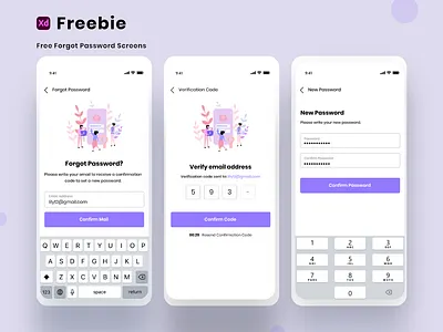 Free Forgot Password Screens app forgot password ui ui kit ux xd