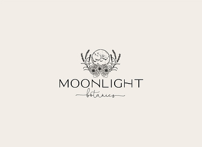 Moonlight Botanics Logo Design adobe artwork botanical brand identity branding classic design drawing floral art florals hand drawn illustration lavender logo minimalist moon moonshine sketch vector vintage