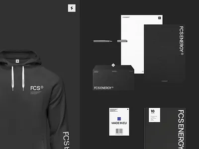 FCS Energy. Branding black branding dark drink energy drink identity logo minimal stationery