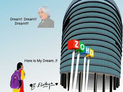 Dreaming For Zoho - Figma Illustration abdulkalam art contextuallearning dream dreamingforzoho figma illustration longingforzoho loveyouzoho zoho zohoschoolofdesign zohoschools zsdesign