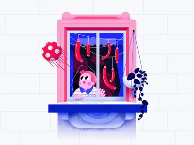 Neighbours #5 2d affinitydesigner art colorful cute design flat illustration minimal pastels vector