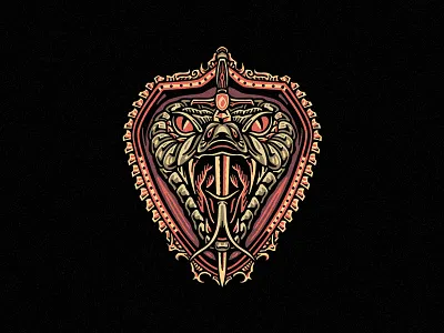 Snake Dagger apparel clothing design illustration skull snake illustration t shirt tattoo traditional art
