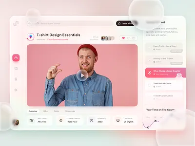 Course Progress course courses dashboad education glassmorphic glassmorphism lecture neomorphic neomorphism training udemy ui ui design
