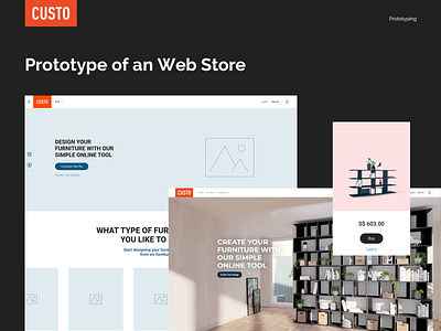Custo — Prototyping For An Online Furniture Store colors custom design furniture ikea mobile online prototype prototyping store tool ux uxui webdesign