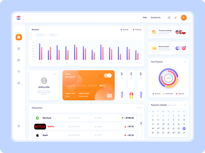 bank app - home page app design bank bank app banking app banking website clean dashboard design figma light theme software software design uiux visual design