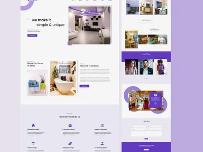 Interior design landing page design interior landingpage minimal ui ui website template web website