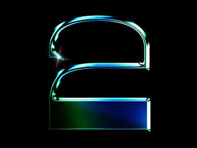 second ² 1 36days 36daysoftype chrome chrome type chrometype cyberpunk font font design glow icon illustration one photoshop texture typography