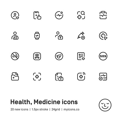 Myicons✨ — Health, Medicine vector line icons pack essential icons icon design icon pack icons icons design icons pack interface icons line icons sketch sketchicons ui ui design ui designer ui icons ui kit ui pack ui set web design web designer web ui