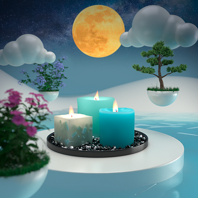 3D Candle lights 3d candle design illustration lights