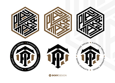 playmaker threads monogram logo branding icon illustration letter logo monogram monogram design monogram letter mark monogram logo typography vector