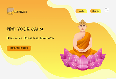 Meditation Website animation design illustration logo typography ui ux vector website website design