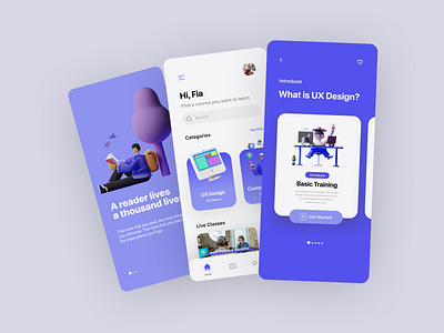 Online Digital Learning Apps 3dillustration cleandesign figma learning app learning platform mobile app mobile design mobile ui onlinestudent ui uidesign uiux