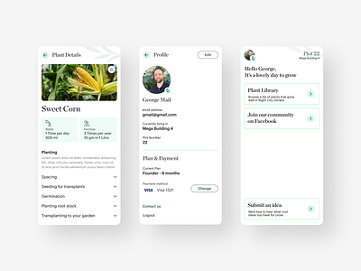 Grow your own food app design food fruits home plants plants app ui vegeables