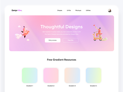 Design Vibe - Design resources website 2d 3d colorinspirations crazydes2021 design design materials design resources desing inspirations gradient ui gradients icons inspiration logo resources webdesign website website concept website design