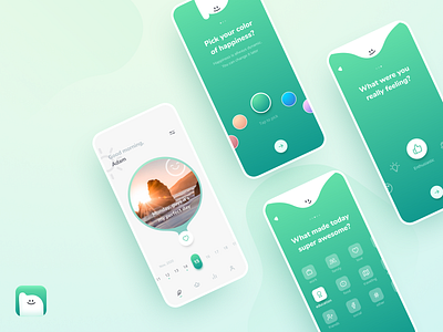 Innersource journaling & mood tracking app app colors happiness journey meditation mental health mindful mindfulness mindset mobile app design mood mood tracker motivation onboarding screen product design relax selfcare uidesign uiux