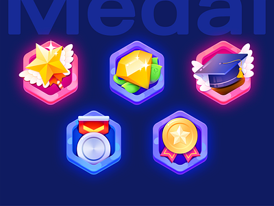 纳米盒勋章 app branding design game icon illustration inbetweening ui