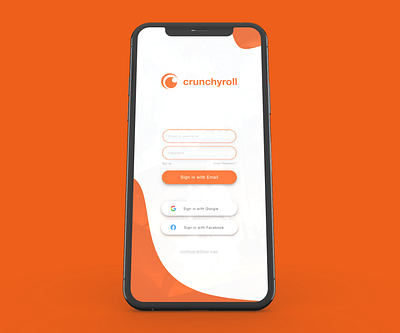 Crunchyroll Login-Page Redesign anime app crunchyroll manga popculture redesign ui ux