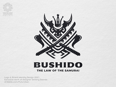 Bushido logo samurai beautiful brand branding bushido buy logo design heraldry identity logo logotype martial samurai warrior