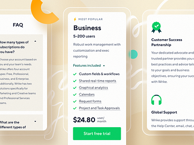 Wrike Mobile Pricing page app clean design mobile ui ux web webdesign website wrike wrikedesign wriketeam