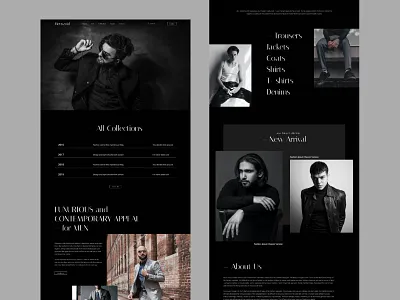 Luxury Fashion House - Home Page classy dark theme design elegant fashion homepage minimal store ui